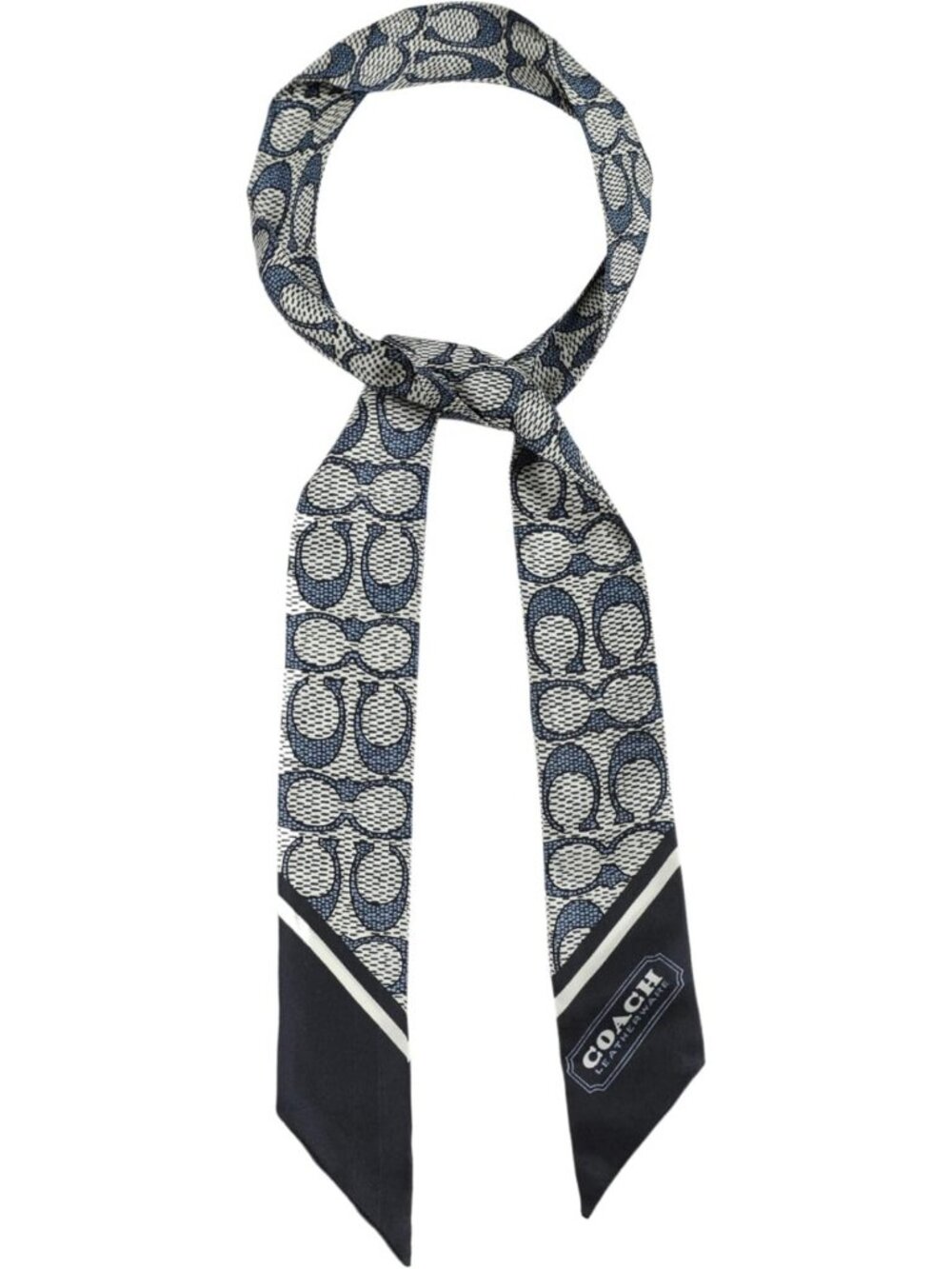 Vintage Silk Skinny Scarf - Signature C Print, Elegant Accessory for Any Outfit